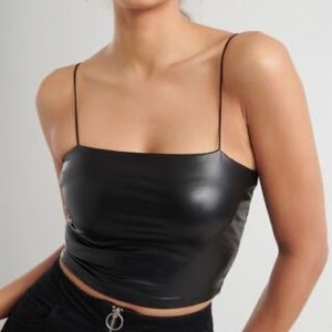 NWOT Garage Faux Leather Cropped Cami